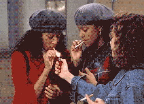 Giphy - sister sister smoking GIF