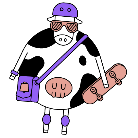 Bored Cow Sticker