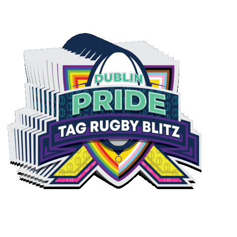 Dublin Pride Rugby Logo Sticker by Emerald Warriors RFC