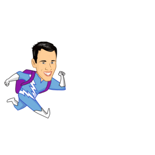 Running Fast Super Hero Sticker by Digital Muniz