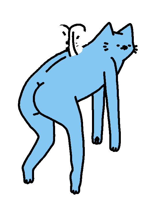 Sad Blue Cat Sticker by Leon Karssen