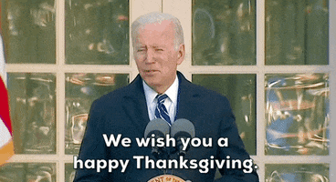 Joe Biden Thanksgiving GIF by GIPHY News