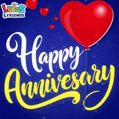 Happy Anniversary Celebration GIF by Lucas and Friends by RV AppStudios