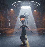 Flying Saucer Dancing GIF by Lonely Aliens
