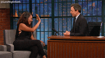 high five seth meyers GIF by Late Night with Seth Meyers