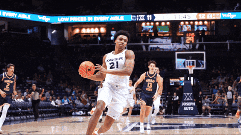 College Basketball Dunk GIF by Xavier Men's Basketball