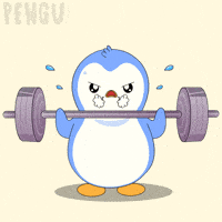 Working Out No Pain No Gain GIF by Pudgy Penguins