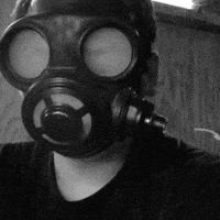 gas mask smoking GIF
