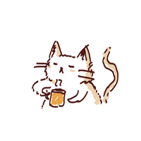 Cup Of Coffee Cat GIF by hoppip