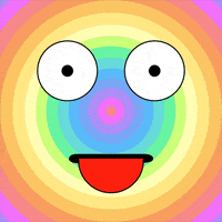 Rainbow Face GIF by Jen Stark