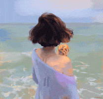 Beach Hair Blowing GIF by Jenny Yu