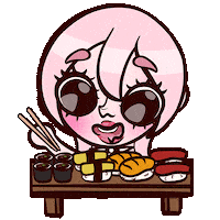 Sushi Roll Eating Sticker by Egirl Peach