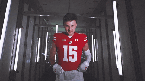 Football Brush Off GIF by Wisconsin Badgers