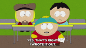 eric cartman letter GIF by South Park 