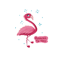 Art_Inside pink running bird sparkle Sticker