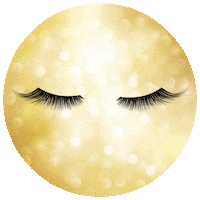 femaleesthetica black gold female lashes Sticker