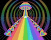 deepspaceviolet rainbow trippy hearts rave GIF