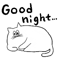 Sleepy White Cat Sticker by Gunmaunofficial