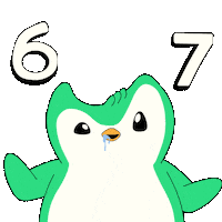 6 7 Penguin Sticker by Abster