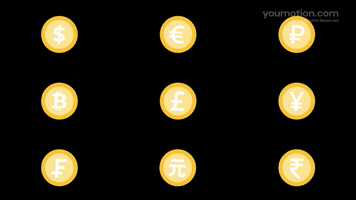Animated Currency Coin Symbols