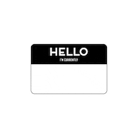 PettyBrunetty hello mood black simple Sticker