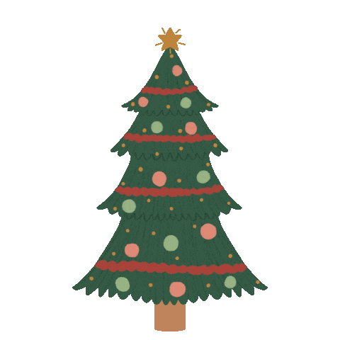 Christmas Tree Star Sticker by Happy Mouse Studio