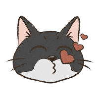 Cartoon Cat Kiss Sticker
