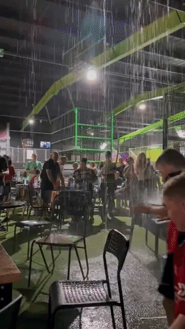 Roof Leaks at Indoor Playground During Severe Thunderstorms in North England