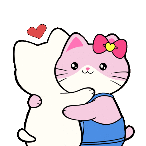 I Love You Hearts Sticker by Silly Kitties