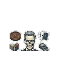 All In Skull Sticker