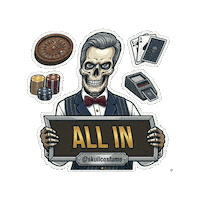 All In Skull Sticker