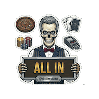 All In Skull Sticker