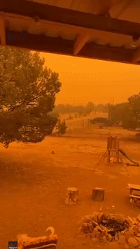 Three Rivers Fire Produces Blanket of Orange Haze in Capitan, New Mexico