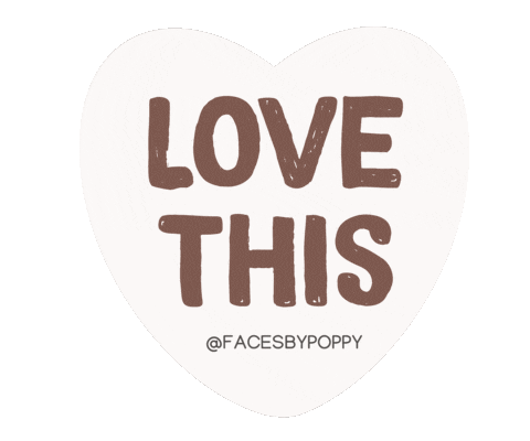 Heart Love Sticker by FACES BY POPPY