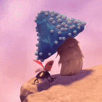 heromation animation sad pink blue GIF