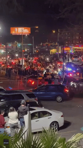 Firework-Shooting Crowd Forces Police Vehicle to Retreat in Austin