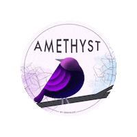 ebbenizer bird drinks amethyst korn Sticker