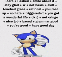 I Care Sonic The Hedgehog GIF