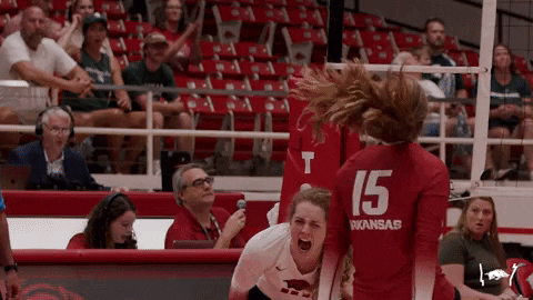 Volleyball Hype GIF by Arkansas Razorbacks