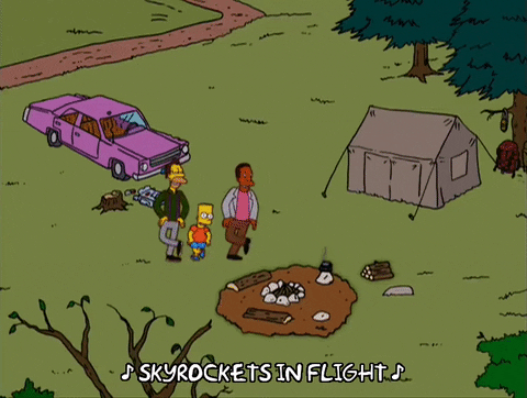 camping bart simpson GIF