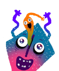 Crazy Eyes Art Sticker by ANIFILM