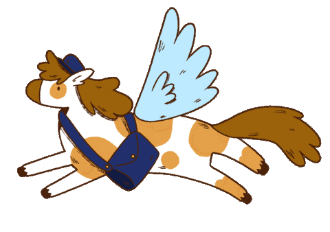 Flying Horse Sticker by Lois Dolores