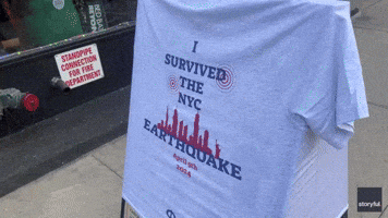 Store Sells 'I Survived NY Earthquake' T-Shirts as People Queue up