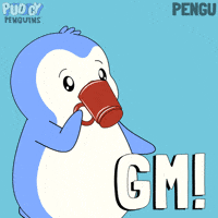Good Morning Coffee GIF by Pudgy Penguins
