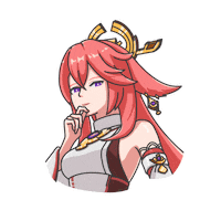 LoquorArt illustration sticker fox genshin impact Sticker