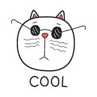 tinygraphy cat yes cool sunglasses Sticker