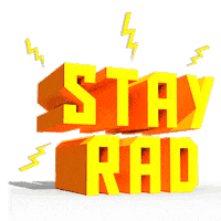 stepinthere orange lightning stay rad Sticker