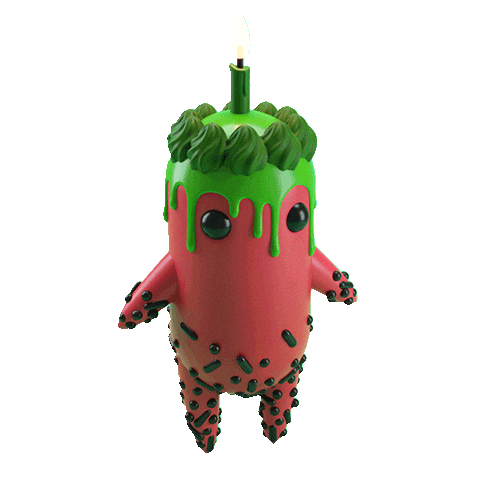 Happy Green And Red Sticker