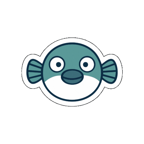 Freediving Pufferfish Sticker by Viktoria Urbanek