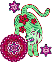 Jungle Feline Sticker by CATALINA ESTRADA